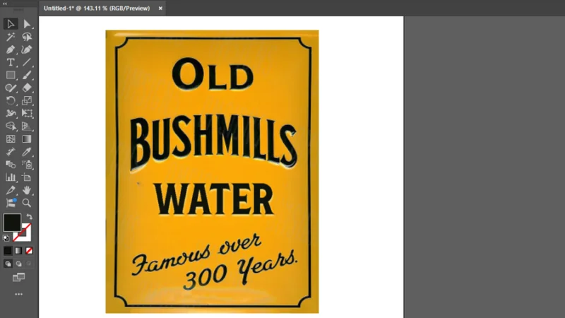updated embossed metal sign updated with the retype tool in illustrator