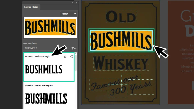 font matching a wordmark with the retype tool in illustrator