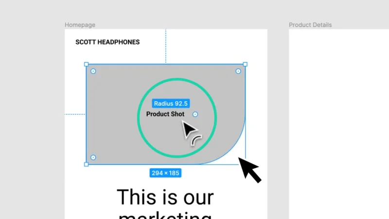adjusting single corner radius in figma