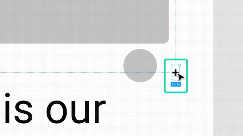 creating a plus icon with the text tool in figma