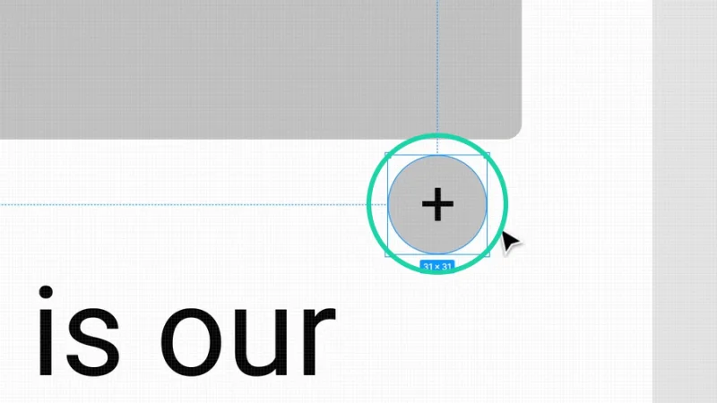 aligning an ellipse and plus sign icon in figma