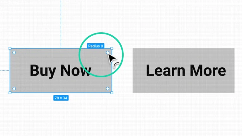 highlighted corner handle inside rectangle shape in figma