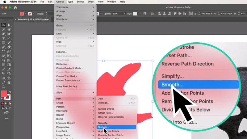 smoothing rate dialog box in adobe illustrator