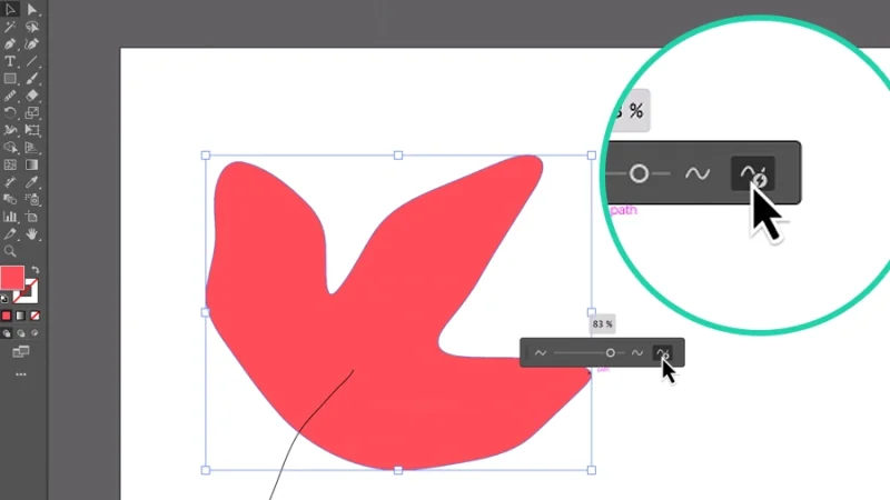 auto-smooth option highlighted in adobe illustrator