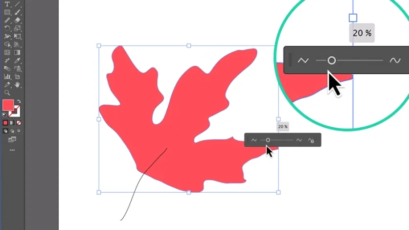 smoothing rate value set to 20 in adobe illustrator