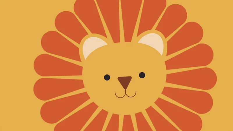A graphic of a lion