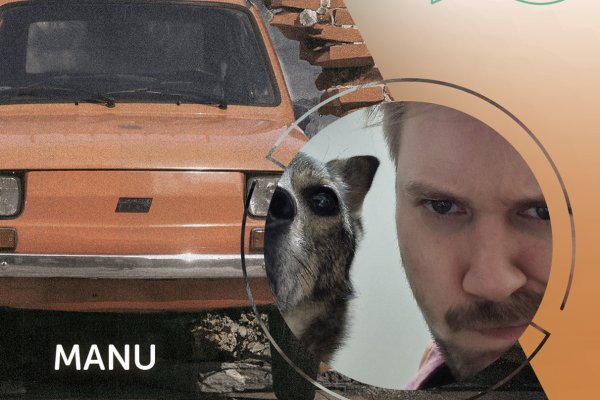 picture of Manu with a photo of a fiat breaking through a brick wall