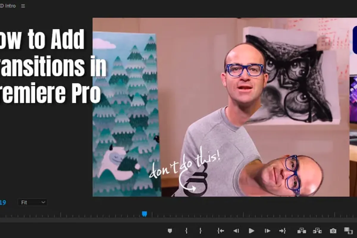image of a video transition of dan scott introducing how to add transitions in Premiere Pro