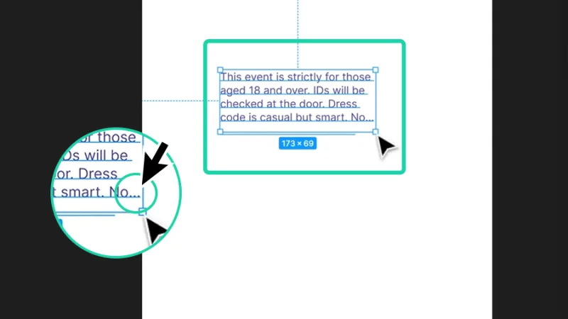 truncated text sample inside text box in figma