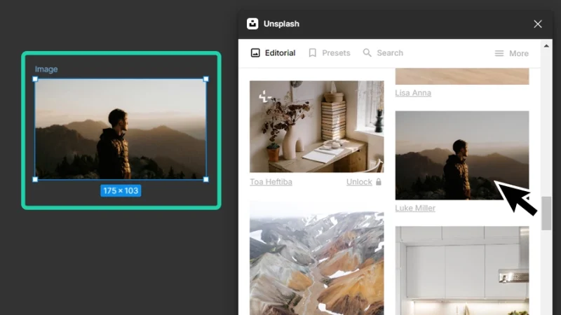 downloading Unsplash image to a frame in figma