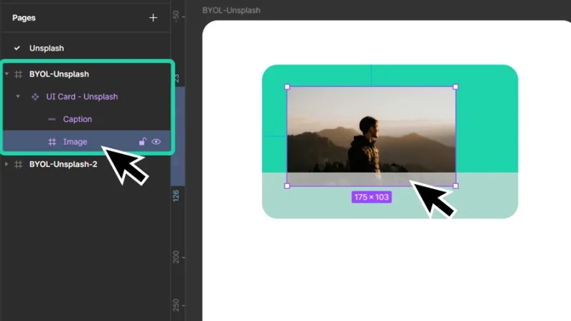 arranging unsplash image layer order inside a component in figma