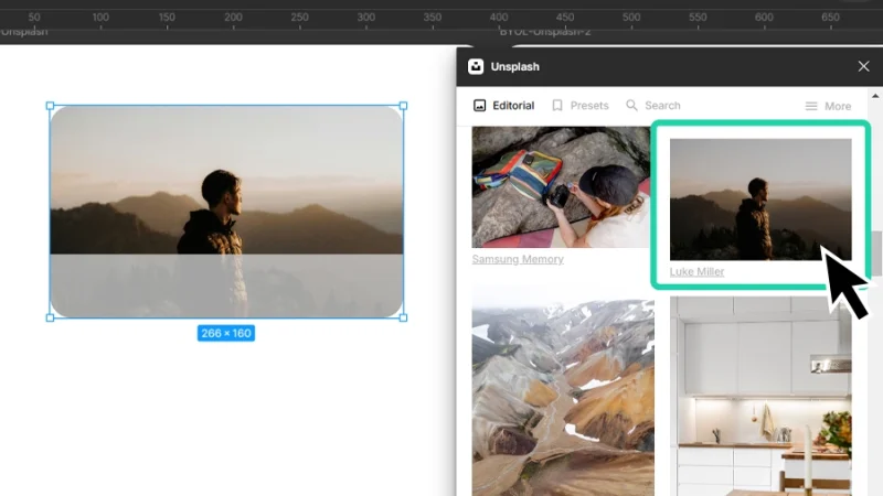applying unsplash image as fill to a frame in figma