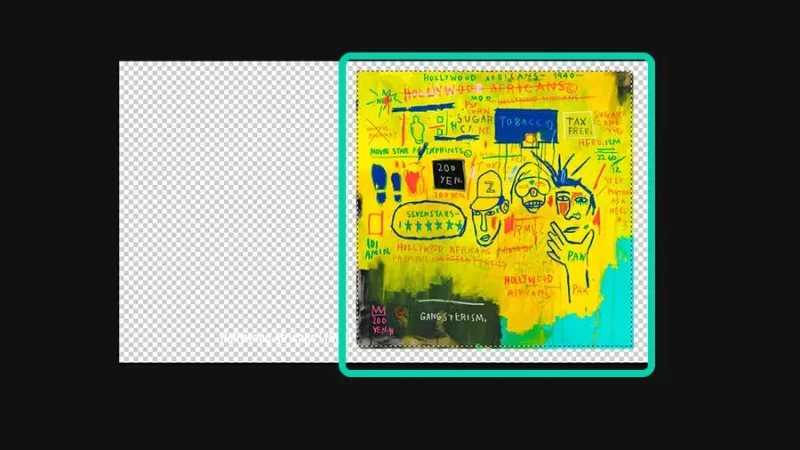 Selecting part of an artwork with marquee tool in adobe photoshop