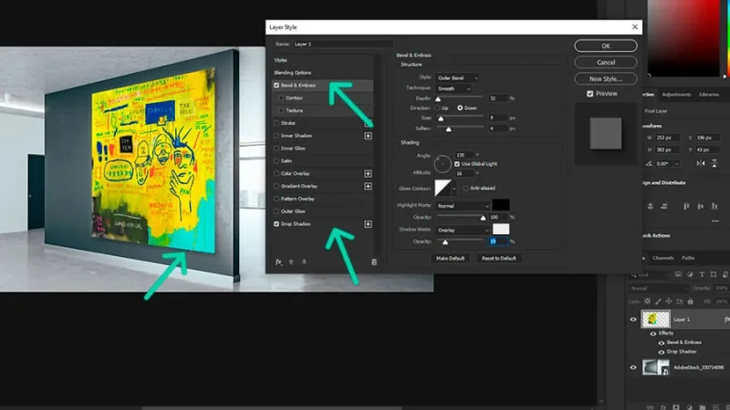 Layer Style dialog box in adobe photoshop