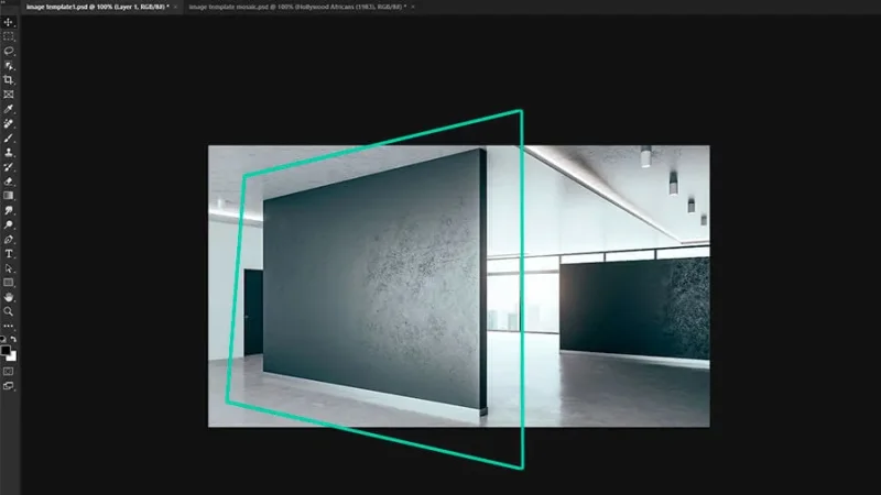 Highlighted black wall in adobe photoshop