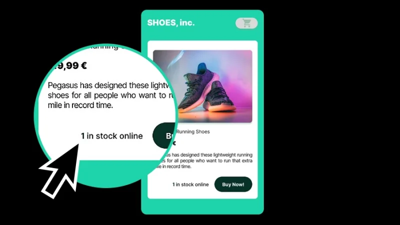 high fidelity mockup of e-commerce card in figma with an active variable
