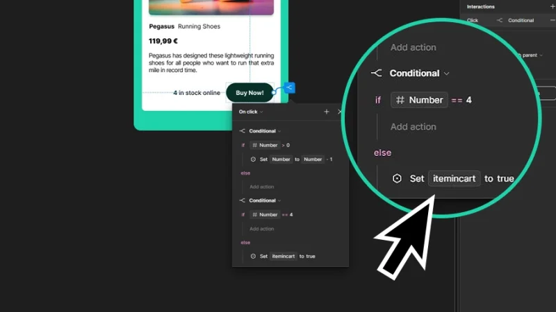 setting up a conditional to a boolean variable in figma