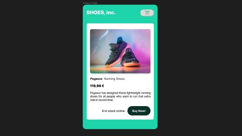 e-commerce card in figma
