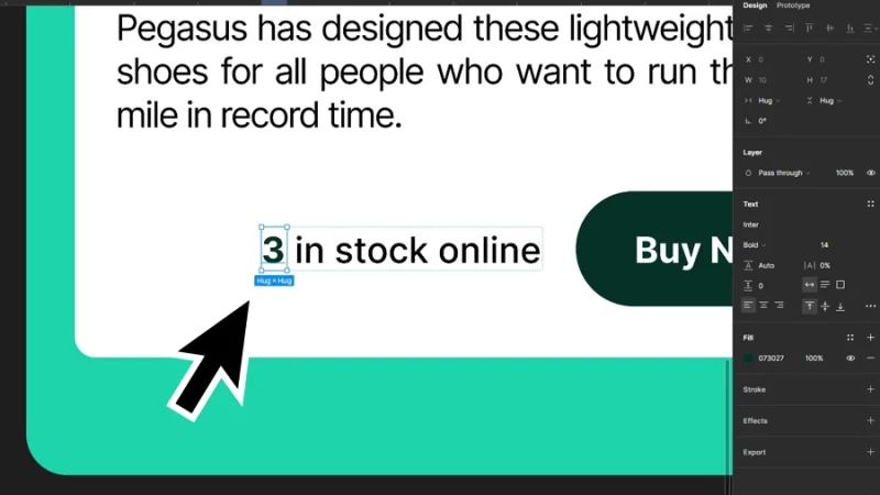 stock indicator in e-commerce card in fIgma