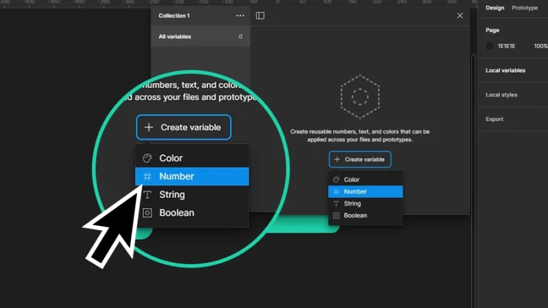 number variable highlighted in figma