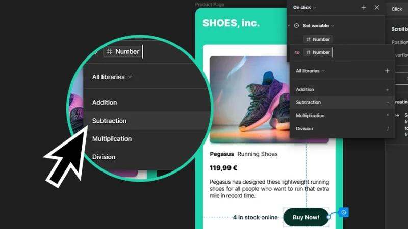 subtraction expression in figma