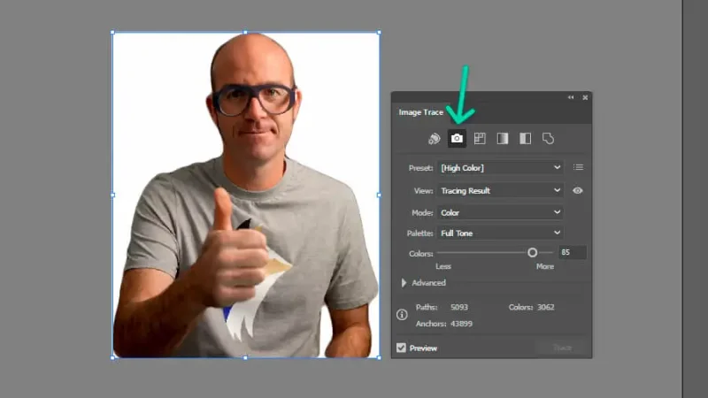high-color preset version of daniel scott’s image traced photo in adobe illustrator