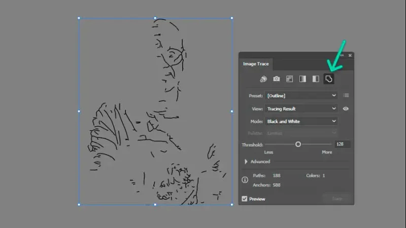 outline preset version of daniel scott’s image traced photo in adobe illustrator