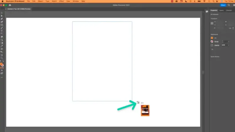 click and drag image placing in adobe illustrator.