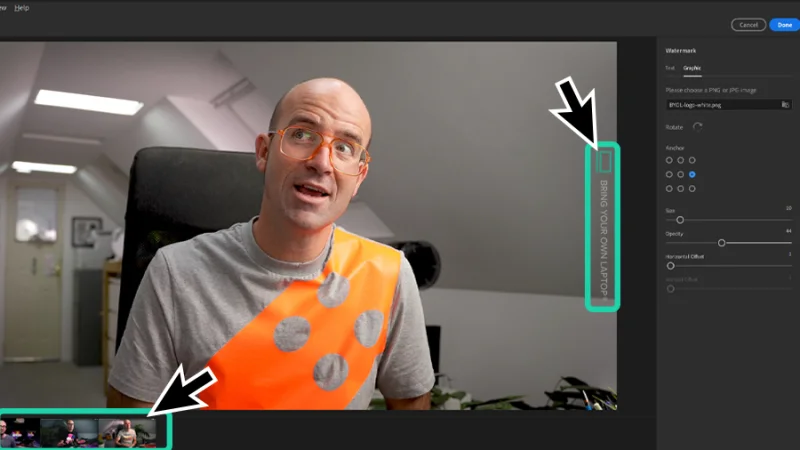 watermark preview in multiple photos in lightroom
