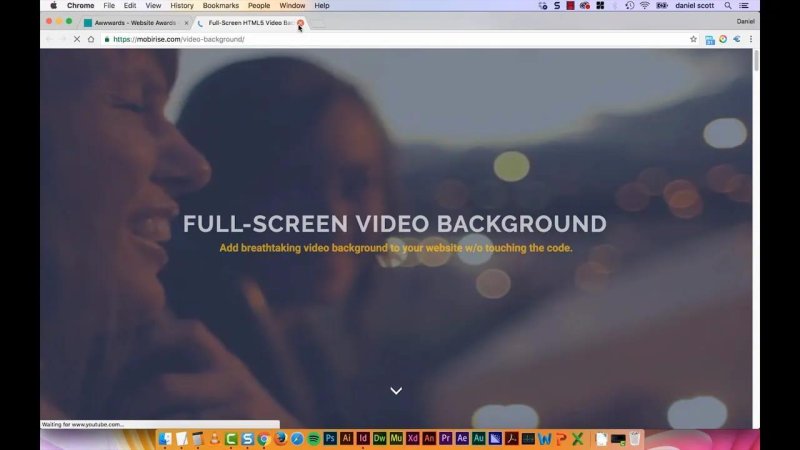 Look at the background treatment alongside the text and buttons placed over it.