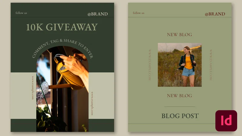 indesign templates for square social media content design