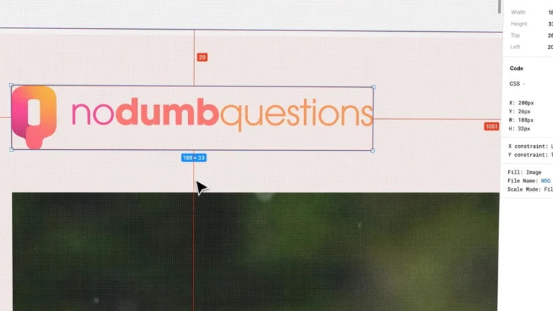 adding branding elements to a website page in figma